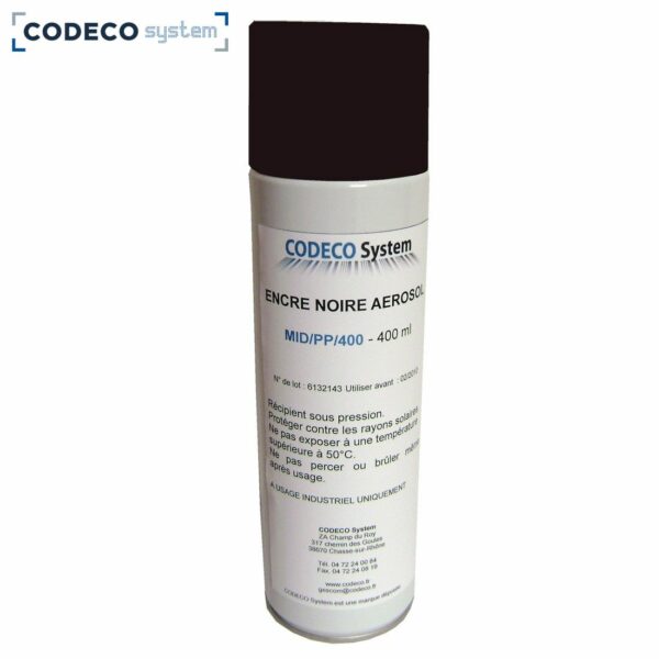 Encre noire spray 400ml - Compatible Markem Imaje C727