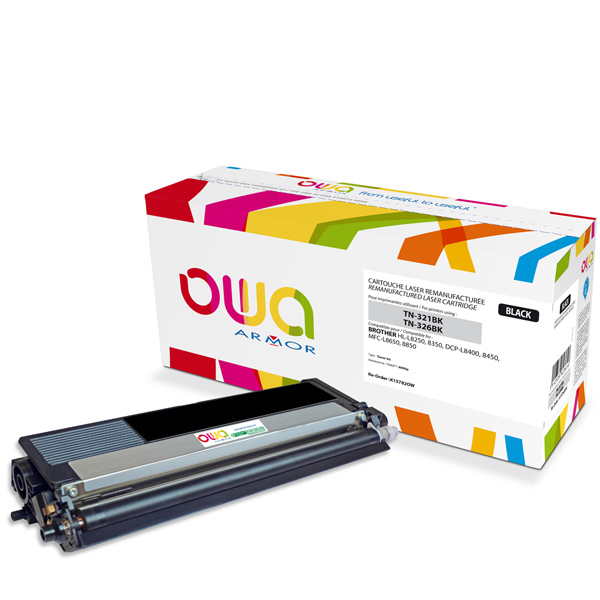 Cartouche Laser OWA remanufacturée pour BROTHER TN-326BK - Noir - 4000p