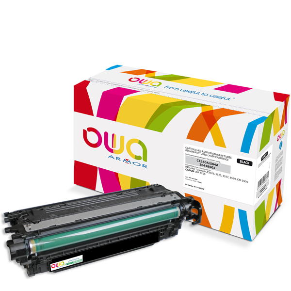 Cartouche Laser OWA remanufacturée pour HP CE250A - Noir - 5000p