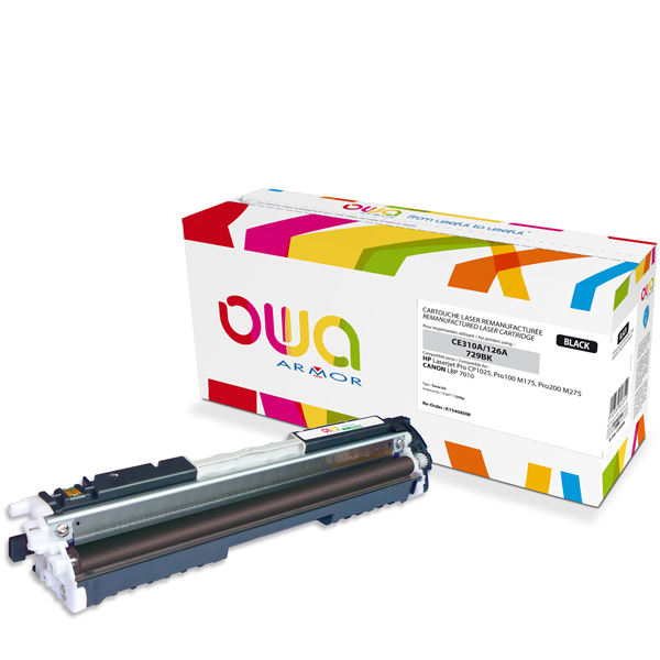 Cartouche Laser OWA remanufacturée pour HP CE310A - Noir - 1200p