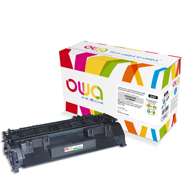Cartouche Laser OWA remanufacturée pour HP CE505A - Noir - 2300p