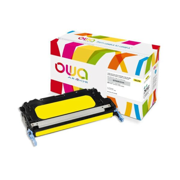 Cartouche Laser OWA remanufacturée compatible HP Q7562A - Jaune - 3500p