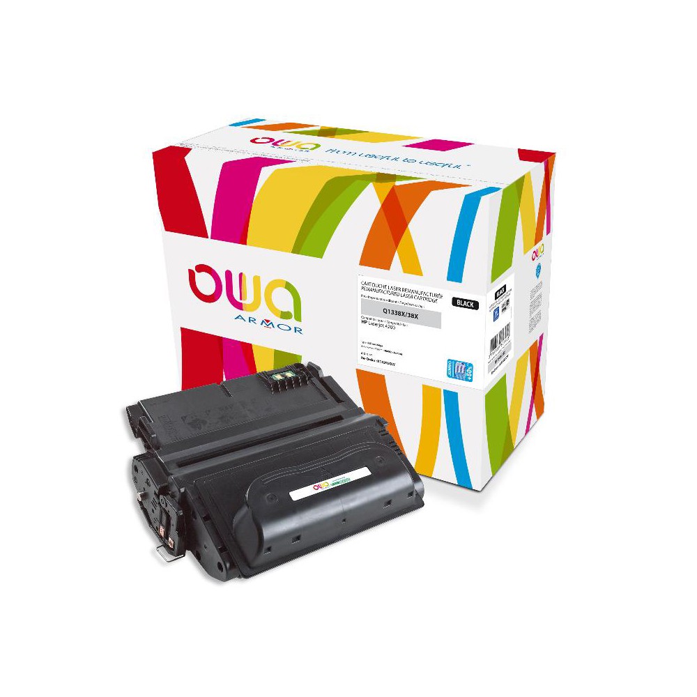 Cartouche Laser OWA remanufacturée compatible HP Q1338A - Noir - 18000p