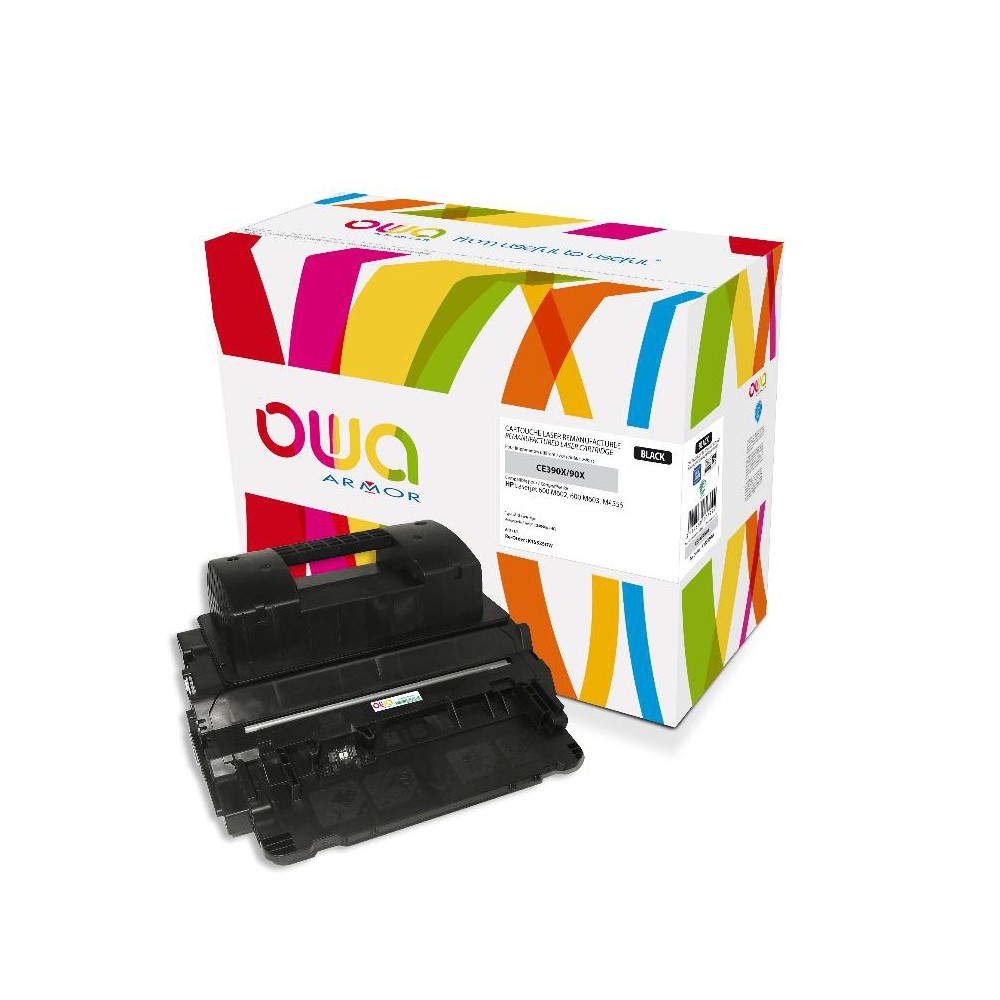 Cartouche Laser OWA remanufacturée compatible HP CE390X - Noir - 24000p