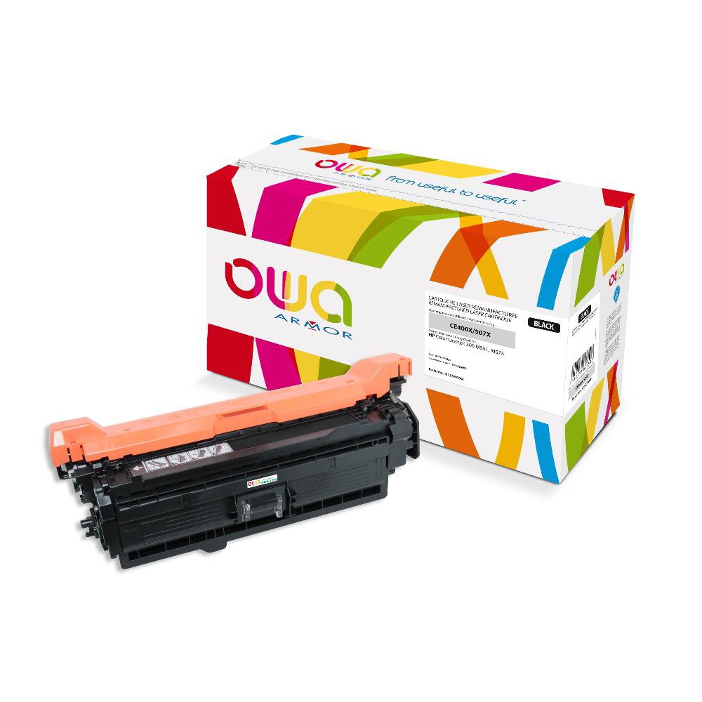 Cartouche Laser OWA remanufacturée compatible HP CE400X - Noir - 11000p