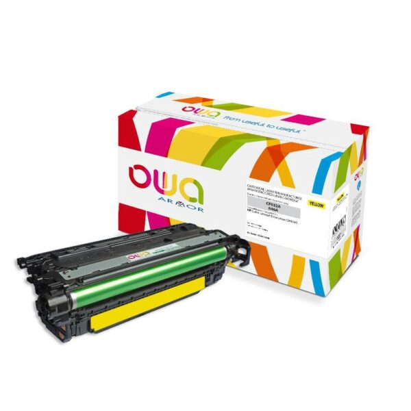 Cartouche Laser OWA remanufacturée compatible HP CF032A - Jaune - 12500p