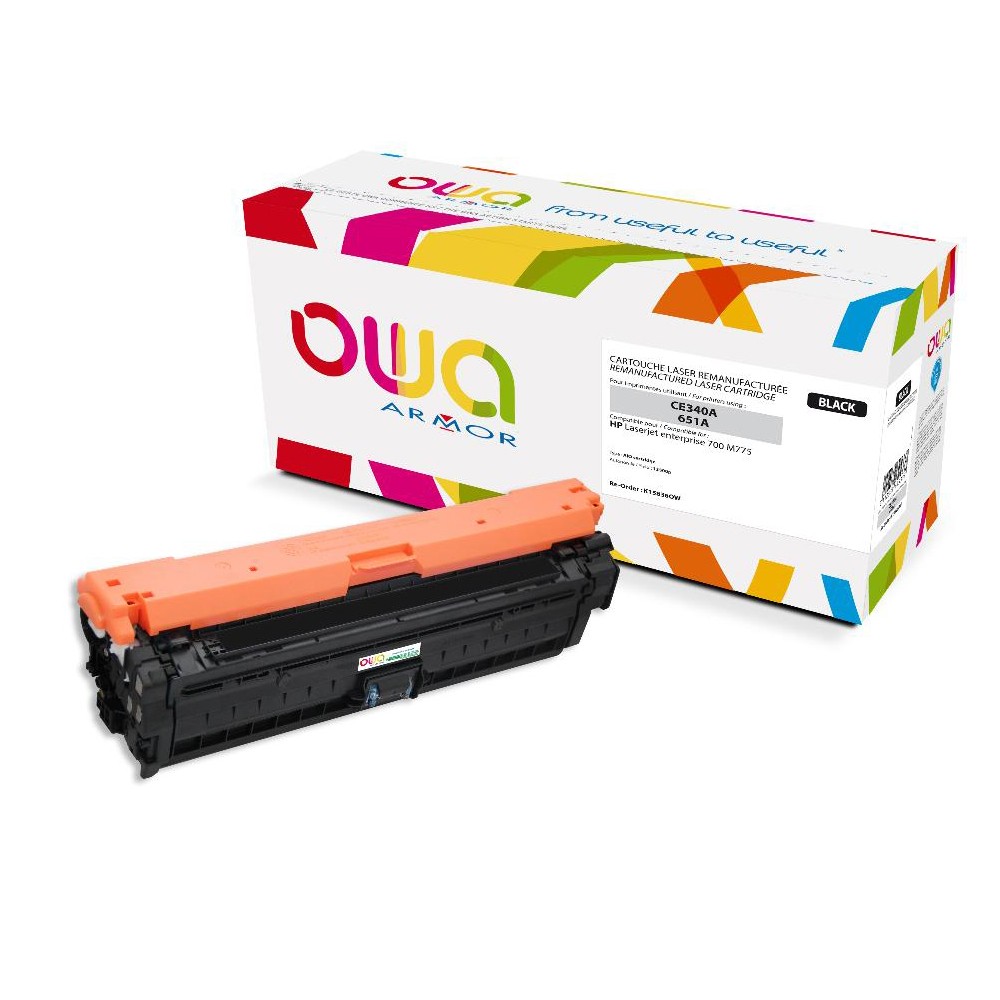 Cartouche Laser OWA remanufacturée compatible HP CE340A - Noir - 13500p