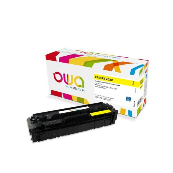 Cartouche Laser OWA remanufacturée compatible HP CF542X - Jaune - 2500p
