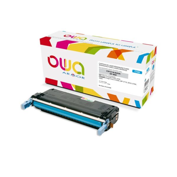 Cartouche Laser OWA remanufacturée compatible HP C9731A - Cyan - 12000p