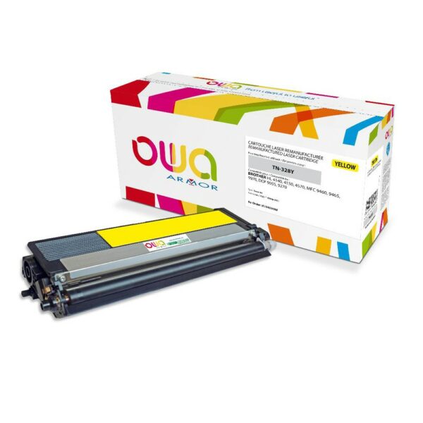 Cartouche Laser OWA remanufacturée compatible BROTHER TN-328Y - Jaune - 6000p