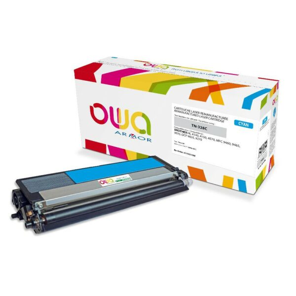 Cartouche Laser OWA remanufacturée compatible BROTHER TN-328C - Cyan - 6000p