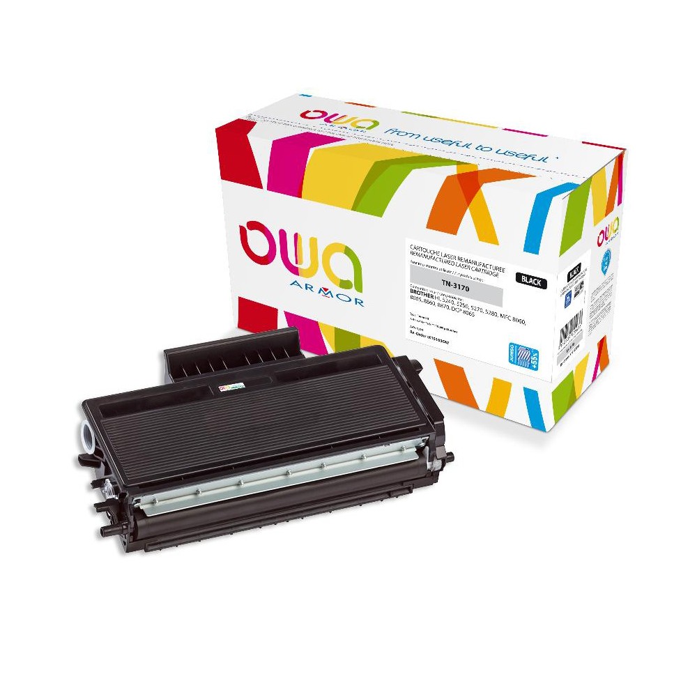 Cartouche Laser OWA remanufacturée compatible BROTHER TN-3170 - Noir - 10600p
