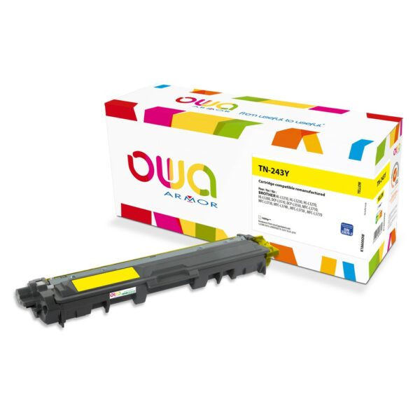 Cartouche Laser OWA remanufacturée compatible BROTHER TN-243Y - Jaune - 1000p