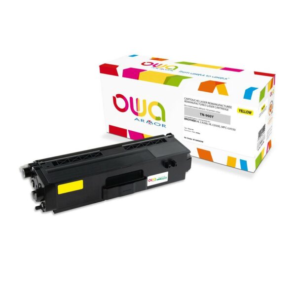 Cartouche Laser OWA remanufacturée compatible BROTHER TN-900Y - Jaune - 6000p